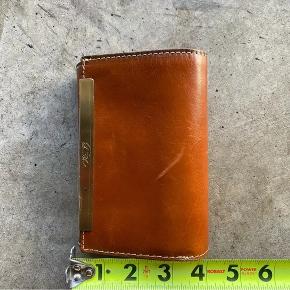 Patricia Nash Wallet Cognac Trifold Cametti Florence Leather EUC - Picture 8 of 8